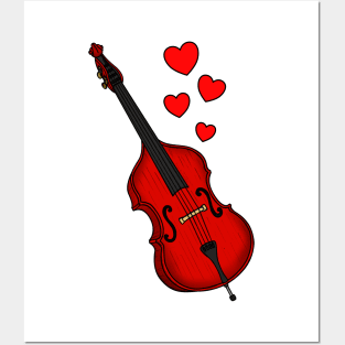 Double Bass Valentines Bassist Wedding Musician Posters and Art